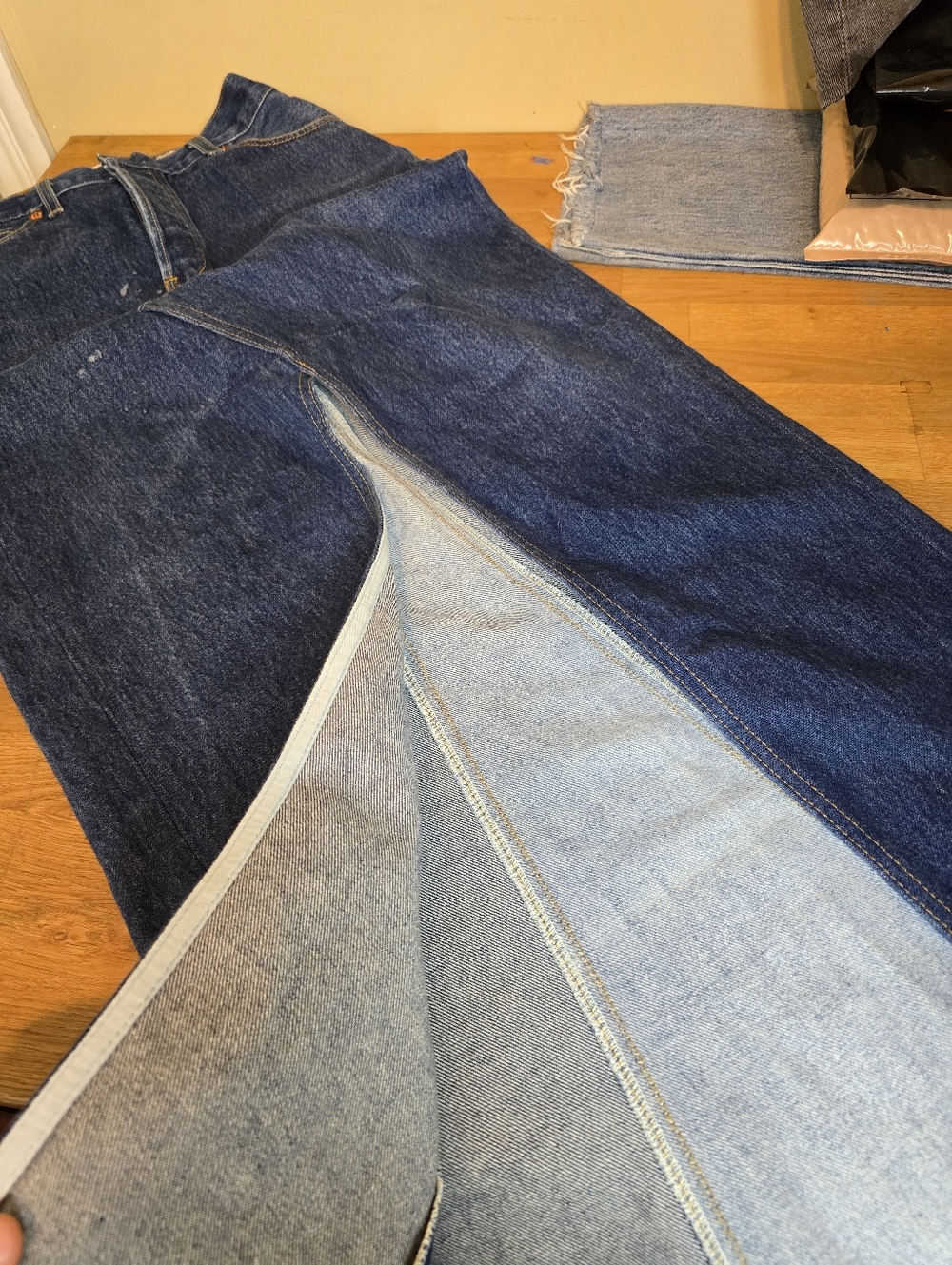 FLAWED RE/DONE Revolve Long Denim Skirt Indigo 27 - Picture 10 of 13